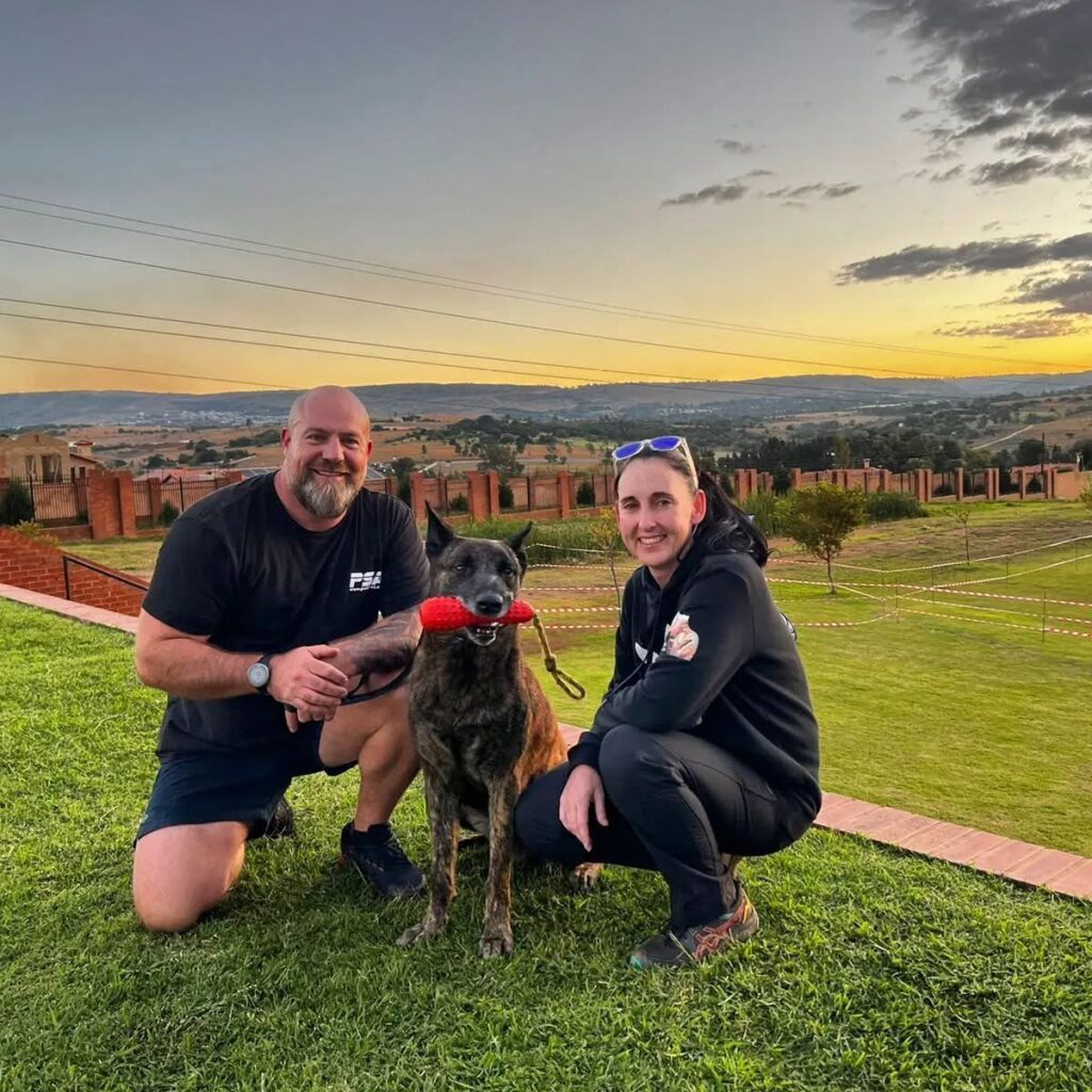 Charles and Marilé with one of their dogs